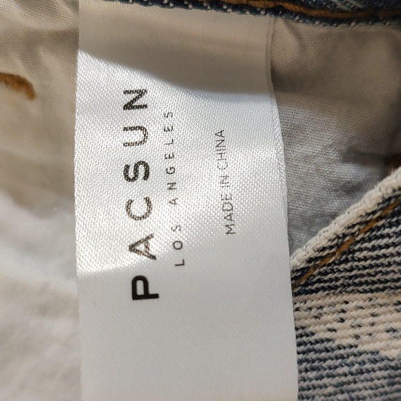 Pacsun Ultra High Rise Slim Button Fly Butterfly Theme Blue Jeans Size 26 - Picture 6 of 8